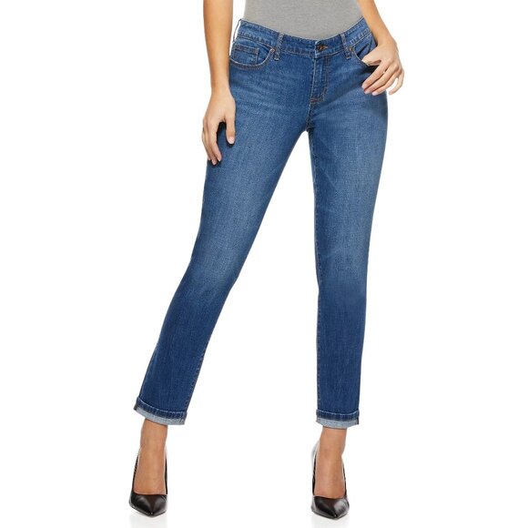 Sofia Vergara Womens Bagi Boyfriend Jeans Size 2 Short Mid Rise Blue Relaxed Fit - Picture 1 of 7
